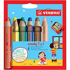 Pochette 3 en 1 de 6 Crayons + Taille crayons Stabilo