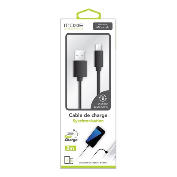 Chargeur allume-cigare USB + câble Micro USB - Moxie 