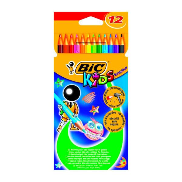 Etui 12 crayons de couleur effaçables Bic Kids - Crayons de coloriage Bic