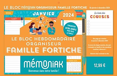 Mini-organiseur familial L'Essentiel Mémoniak 2024, calendrier